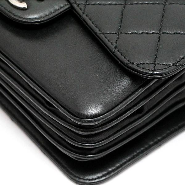 シャネル CHANEL マトラッセ20 アコーディオン チェーンショルダーバッグ S金具 ラム 黒 【64161】 :64161 ...