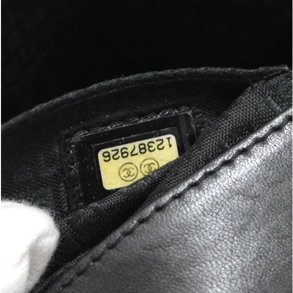 シャネル CHANEL チョコバー ミニチェーンショルダーバッグ ラム 黒 G  