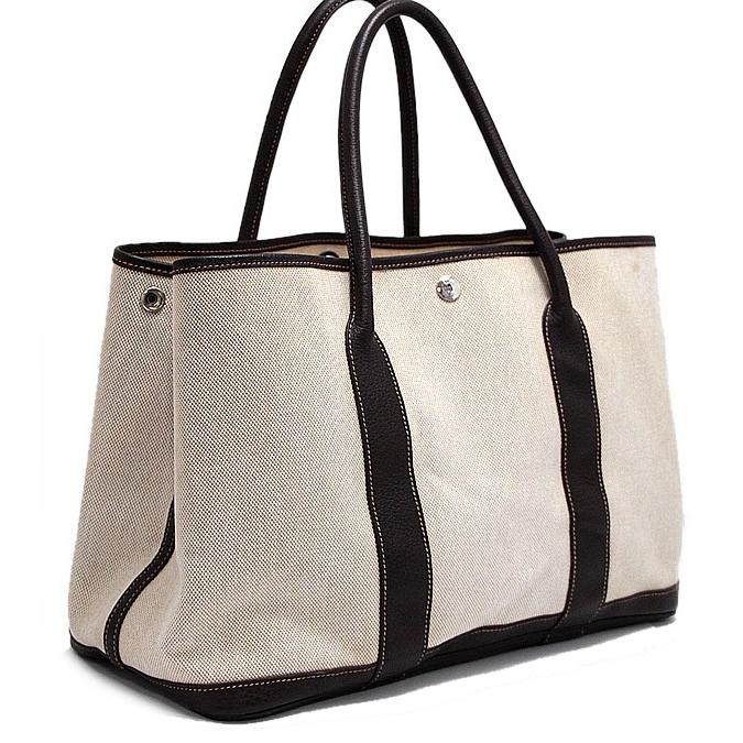 美品 HERMES ガーデンパーティ PM マロン トワルアッシュ エルメス HERMES ガーデンパーティPM トートバッグ トワルアッシュ
