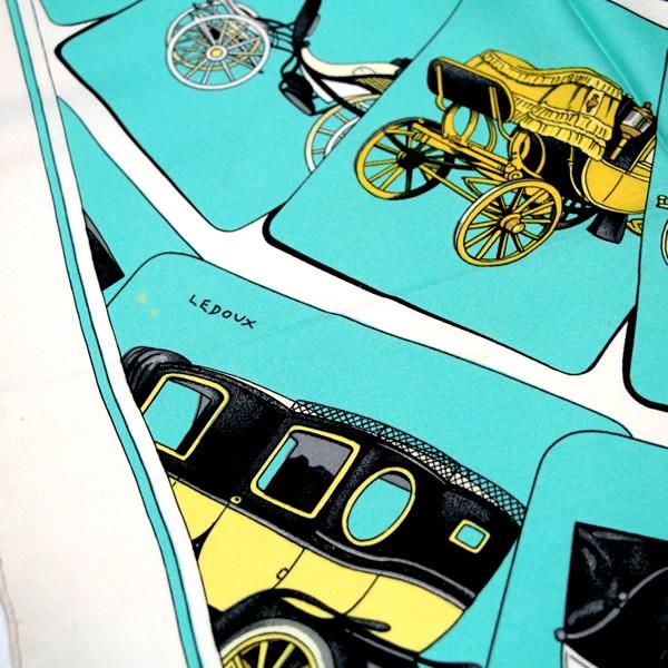 エルメス HERMES カレ90 CARROSSERIE 螺旋車体 馬車 ホワイト×ライト