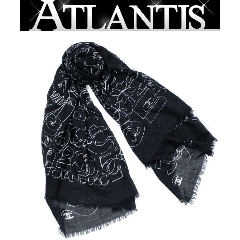 シャネル CHANEL ストール ショール シャネル総柄 カシミヤ 【64552  