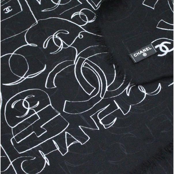 シャネル CHANEL ストール ショール シャネル総柄 カシミヤ 【64552