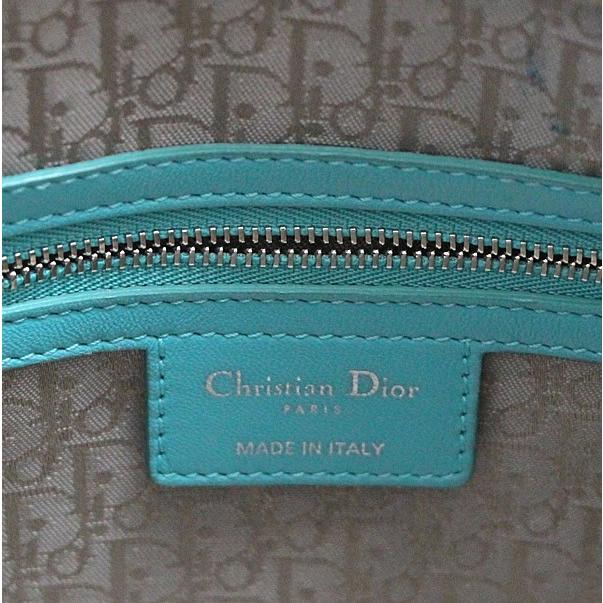 【在庫処分大セール】ディオール Dior レディディオール カナージュ 2WAYバッグ ラージ ラムレザー ターコイズ S金具 【64751】 |  | 08