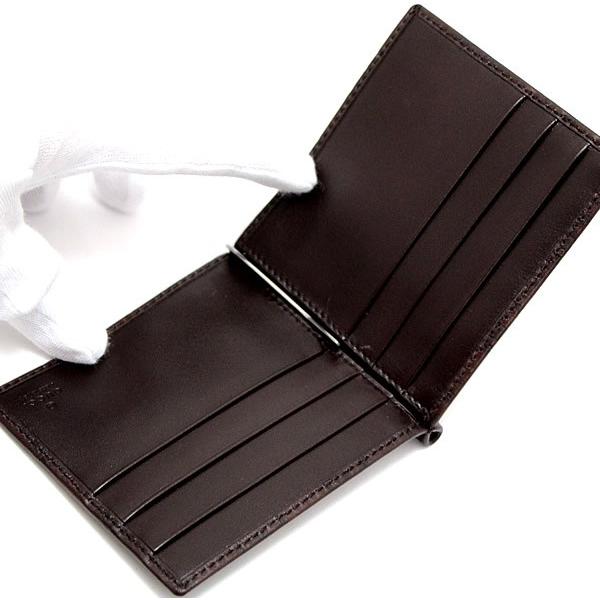 極美品 グッチ GUCCI グッチシマ マネークリップ 財布 レザー ブラウン