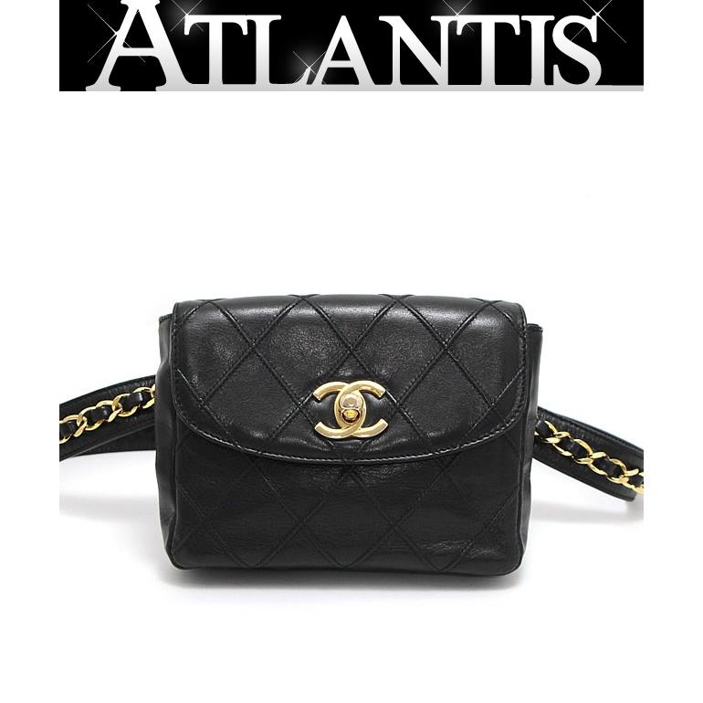 CHANEL ウエストポーチ　マトラッセピコローレ シャネル CHANEL マトラッセ ピコローレ ウエストポーチ ラム 黒