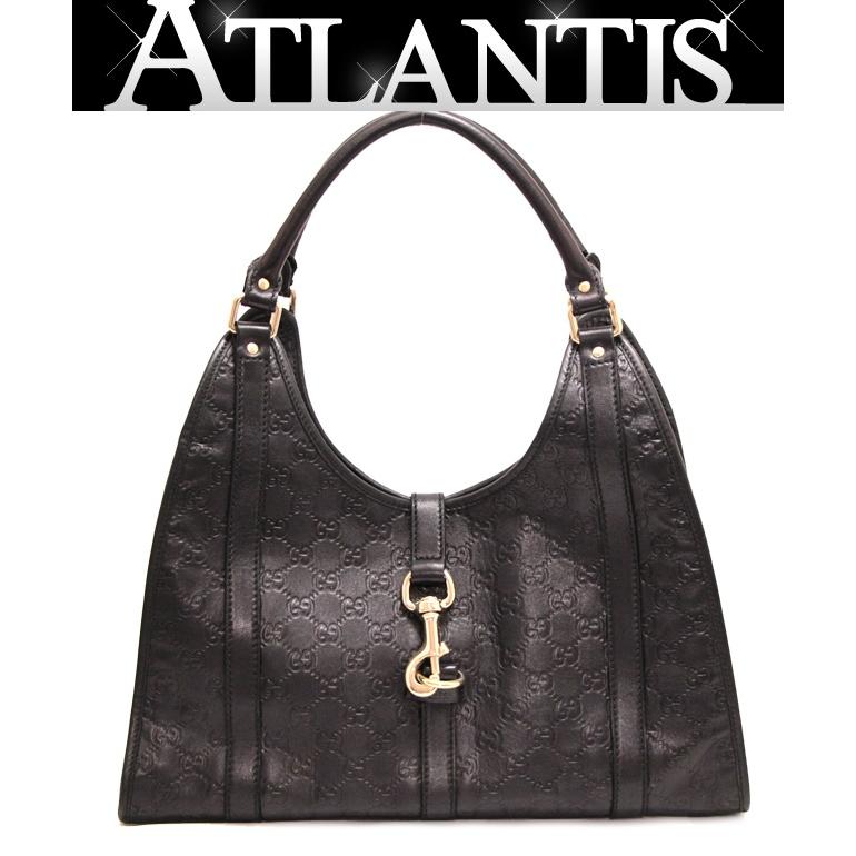 グッチ GUCCI グッチシマ ジャッキー ハンドバッグ レザー 黒 【64999