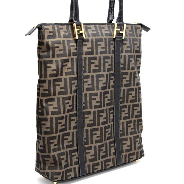 フェンディ FENDI ヴィンテージ ズッカ柄 縦長トートバッグ