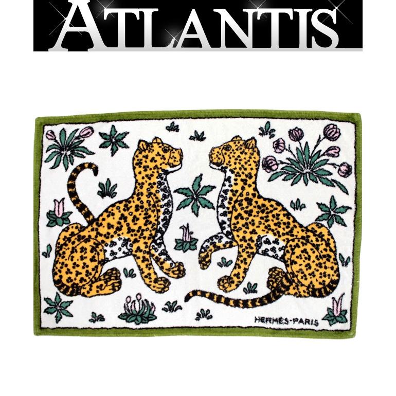 美品 エルメス HERMES タオル ビーチタオル マット パンサー コットン