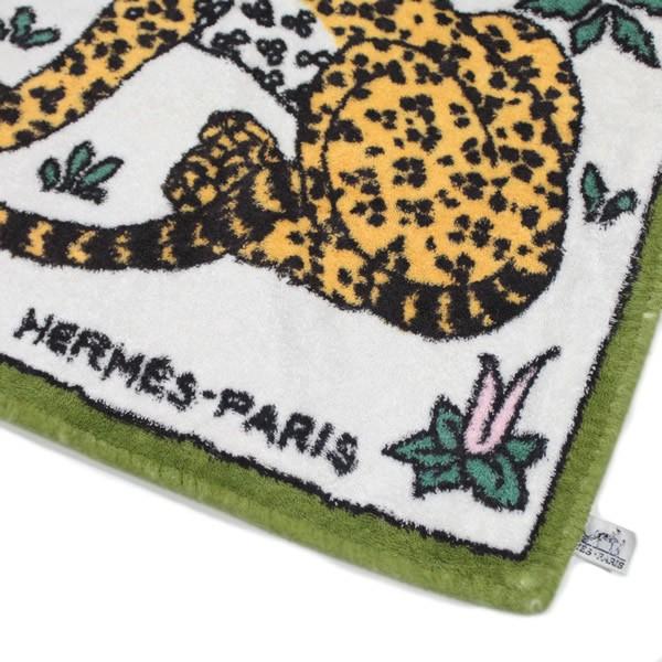 美品 エルメス HERMES タオル ビーチタオル マット パンサー コットン