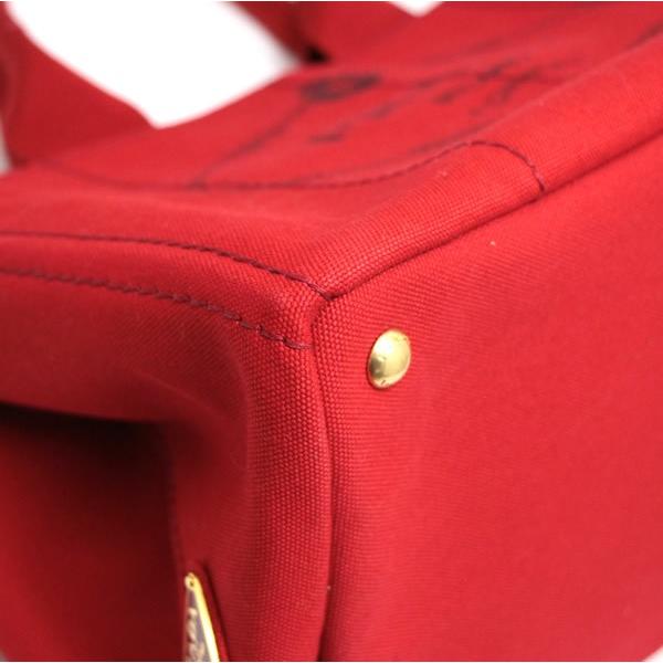 プラダ PRADA カナパM トートバッグ キャンバス 赤 レッド 【65124】 |  | 02