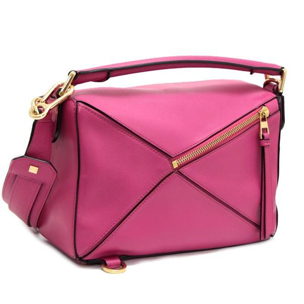 極美品 ロエベ LOEWE パズルバッグ スモール 2WAYバッグ ピンク レザー