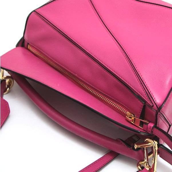 極美品 ロエベ LOEWE パズルバッグ スモール 2WAYバッグ ピンク レザー