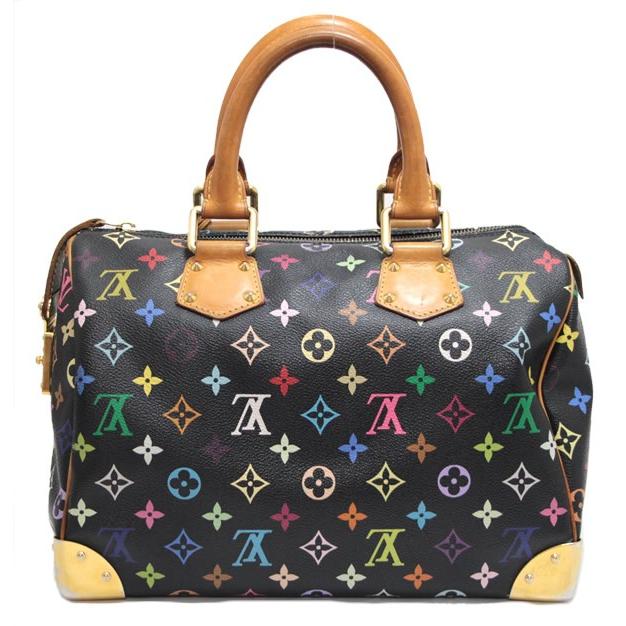 ルイヴィトン Louis Vuitton スピーディ30 ハンドバッグ マルチカラー 黒 M92642 【65197】｜atlantis｜03