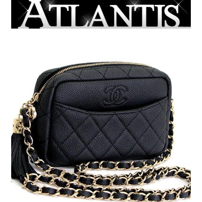 極美品 シャネル CHANEL ココマーク ミニマトラッセ フリンジ チェーン 