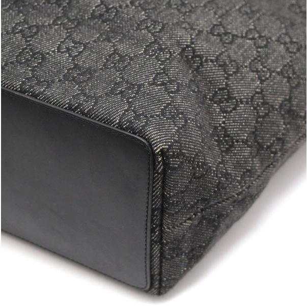 美品 グッチ GUCCI GG柄 バケツ型 トートバッグ キャンバス レザー 黒 