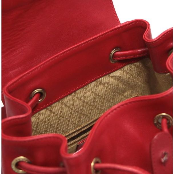 グッチ GUCCI バンブー ミニリュックサック レザー レッド 【65237