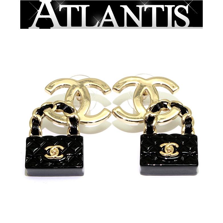 シャネル CHANEL マトラッセバッグモチーフ ココマーク ピアス 黒  
