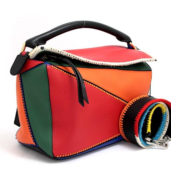 美品 ロエベ LOEWE パズルバッグ 2WAYバッグ ミディアム レザー マルチ 