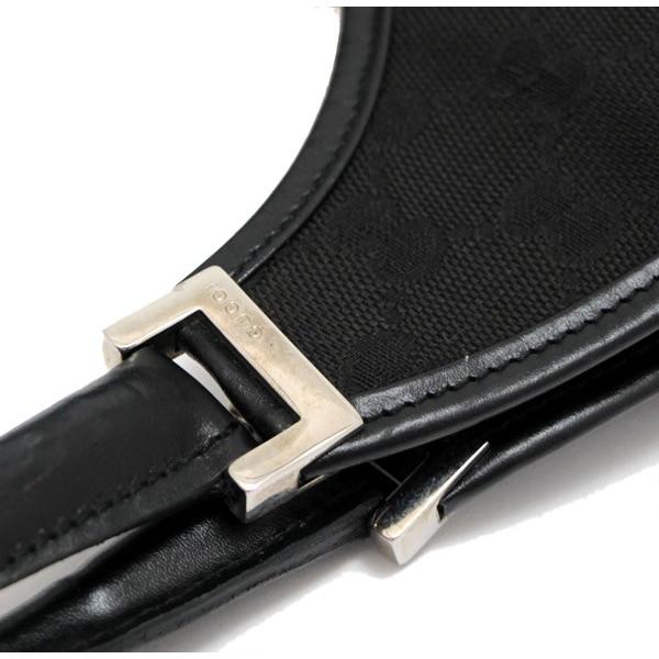 グッチ　GG キャンバス　レザー　ジャッキー　ハンドバッグ　ブラック m06【美品】グッチ GGキャンバス レザー ブラック ジャッキー