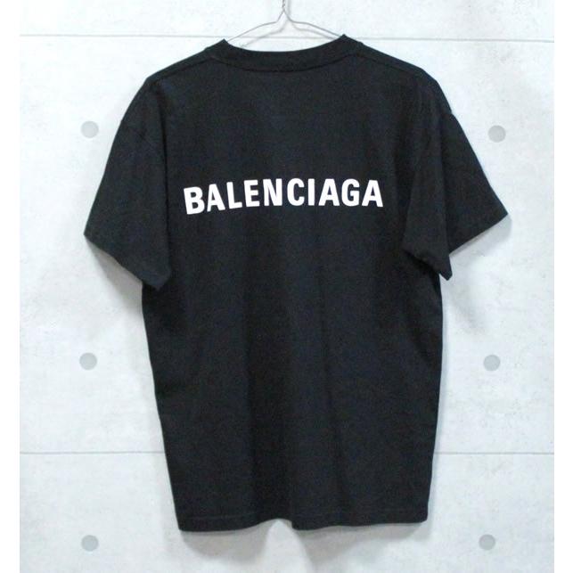 美品 BALENCIAGA バレンシアガ バックプリント ロゴ Tシャツ トップス