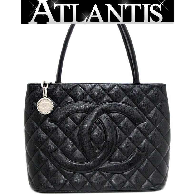 シャネル CHANEL 復刻トート ハンドバッグ キャビア 黒 S金具 6番