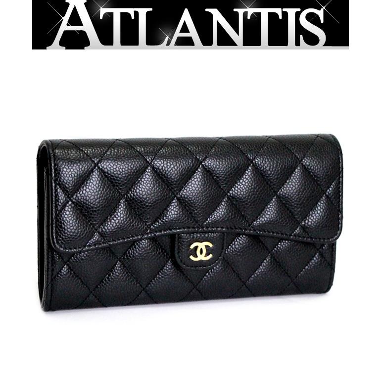 シャネル CHANEL クラシックロングフラップウォレット マトラッセ 長