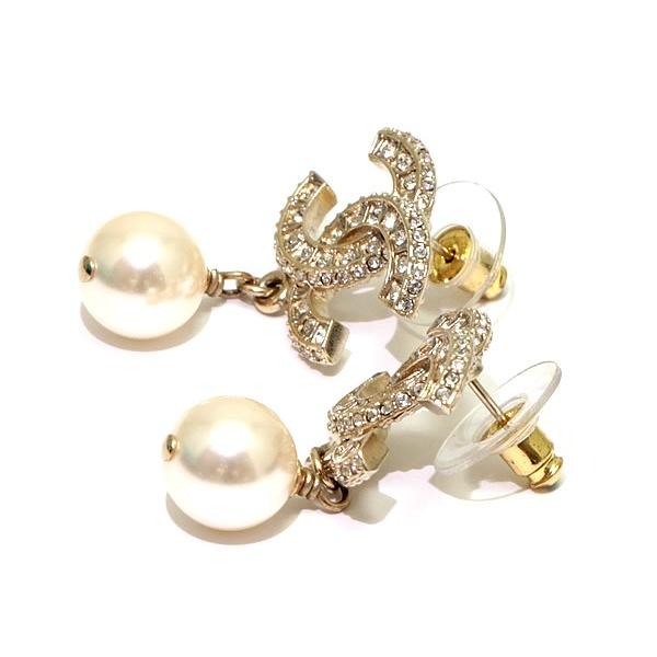 極美品 シャネル CHANEL きらきらココマーク スイングパールピアス