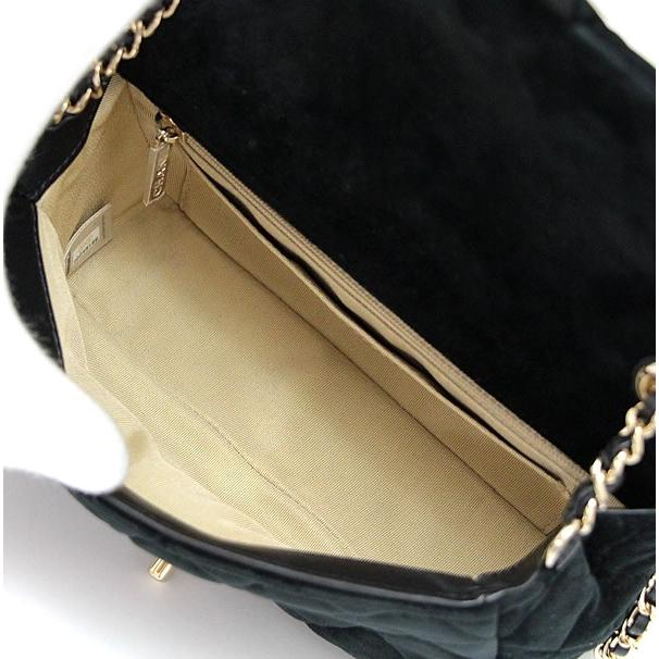 シャネル CHANEL ミニマトラッセ チェーンショルダーバッグ ベロア 黒