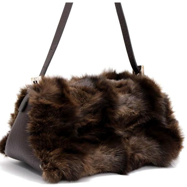 フェンディ FENDI セレリア ミンク マンマバケット ハンドバッグ