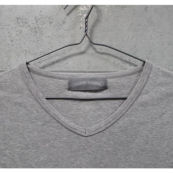 CHROME HEARTS クロムハーツ グンゼ Tシャツ Vネック グレー sizeL  