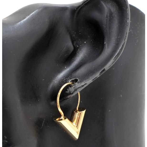 美品 ルイヴィトン Louis Vuitton エッセンシャルV ピアス ゴールド