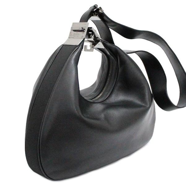 グッチ GUCCI ヴィンテージ ワンショルダーバッグ レザー 黒 【66237