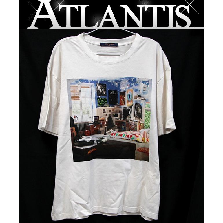 ルイヴィトン LOUIS VUITTON プリンテッドコットンTシャツ クルー 