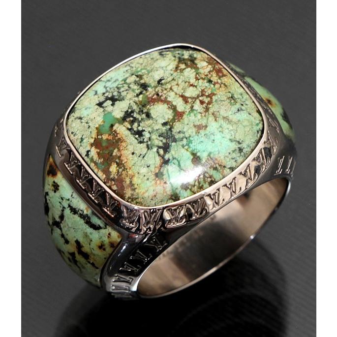 ルイヴィトン LOUIS VUITTON LVロゴ ターコイズ リング シルバー