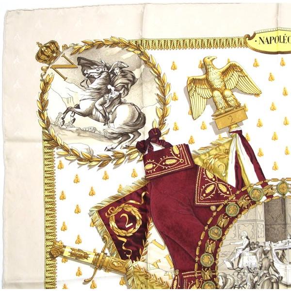 エルメス HERMES カレ90 NAPOLEON ナポレオン 大判スカーフ ベージュ