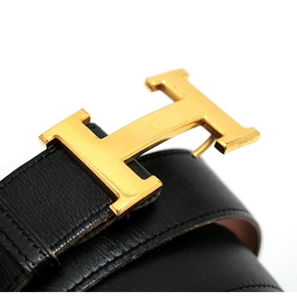 エルメス HERMES ヴィンテージ コンスタンス H ベルト 黒×ブラウン ○H