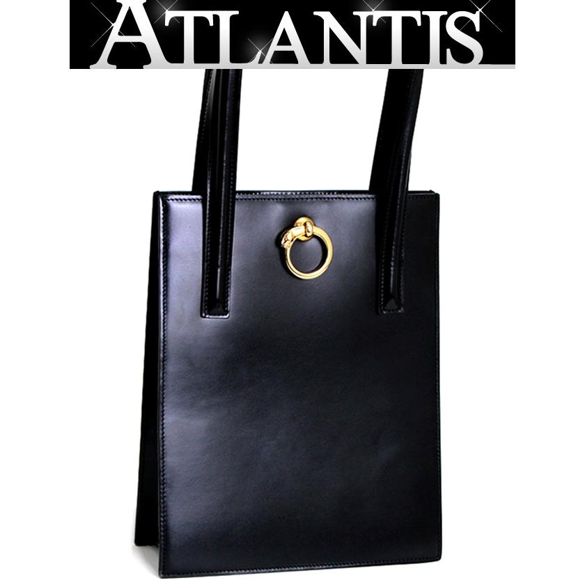 カルティエ Cartier パンテール トートバッグ 黒 レザー 【66323