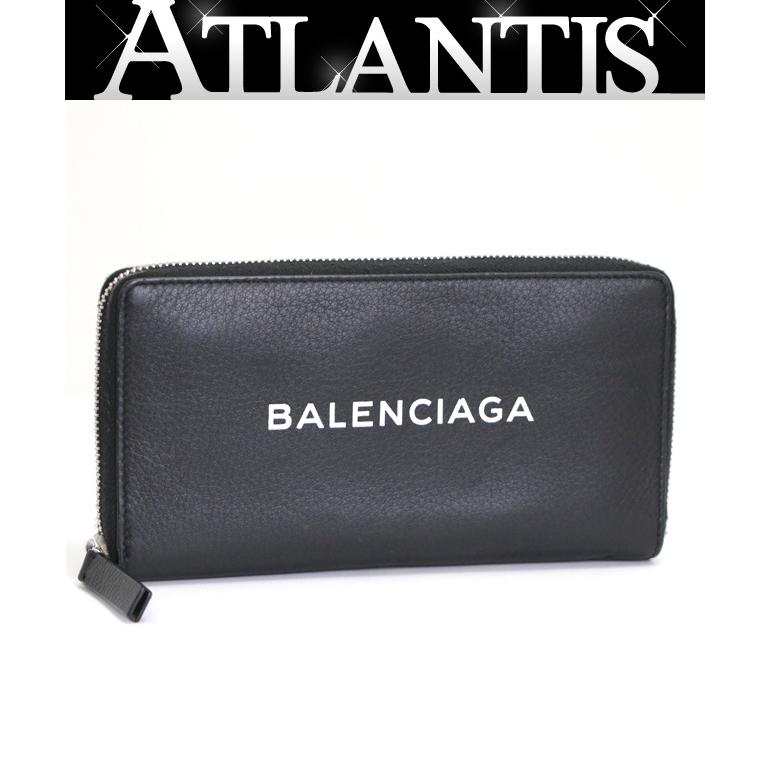 BALENCIAGA ブラックレザー 長財布 BALENCIAGA バレンシアガ Bロゴ 長財布 ブラック レザー