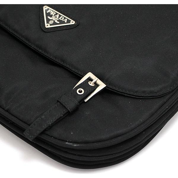 プラダ PRADA 三角ロゴ ショルダーバッグ ナイロン 黒 【66414