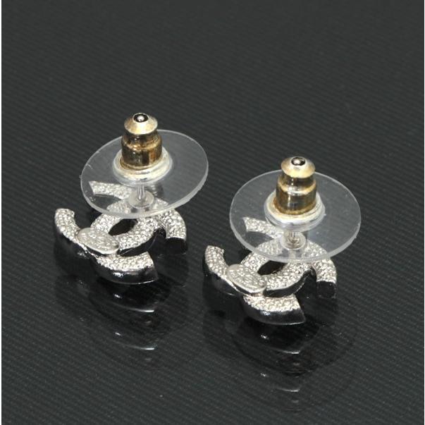 シャネル CHANEL ココマーク ラインストーン ピアス シルバー C22V