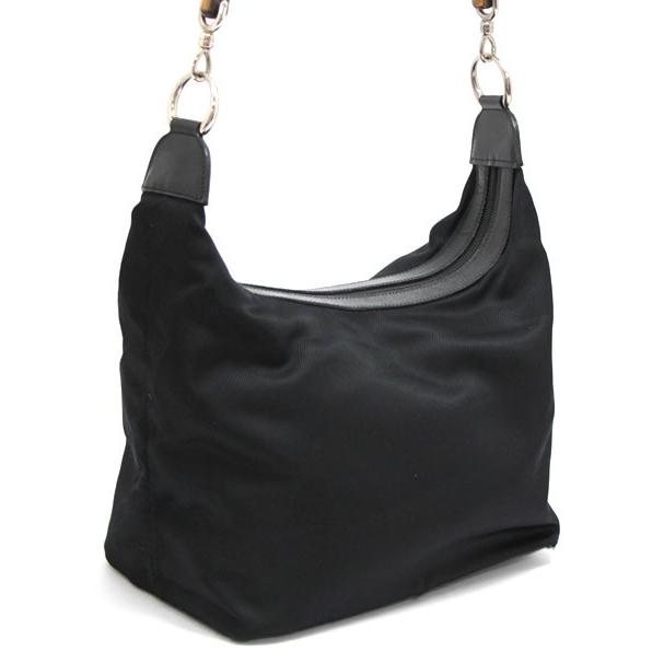 グッチ GUCCI バンブー ショルダーバッグ ナイロン 黒 000 2214 0531  
