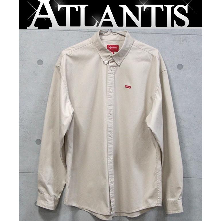 シュプリーム Supreme スモールボックスロゴ 長袖シャツ 綿100％ ストーン size:M 【66793】 シュプリーム Supreme スモールボックスロゴ 長袖シャツ 綿100