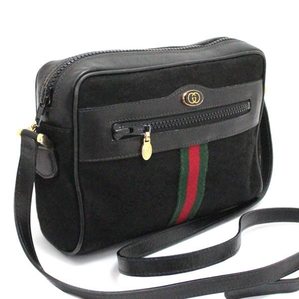 グッチ GUCCI オールドグッチ シェリーライン ショルダーバッグ 黒