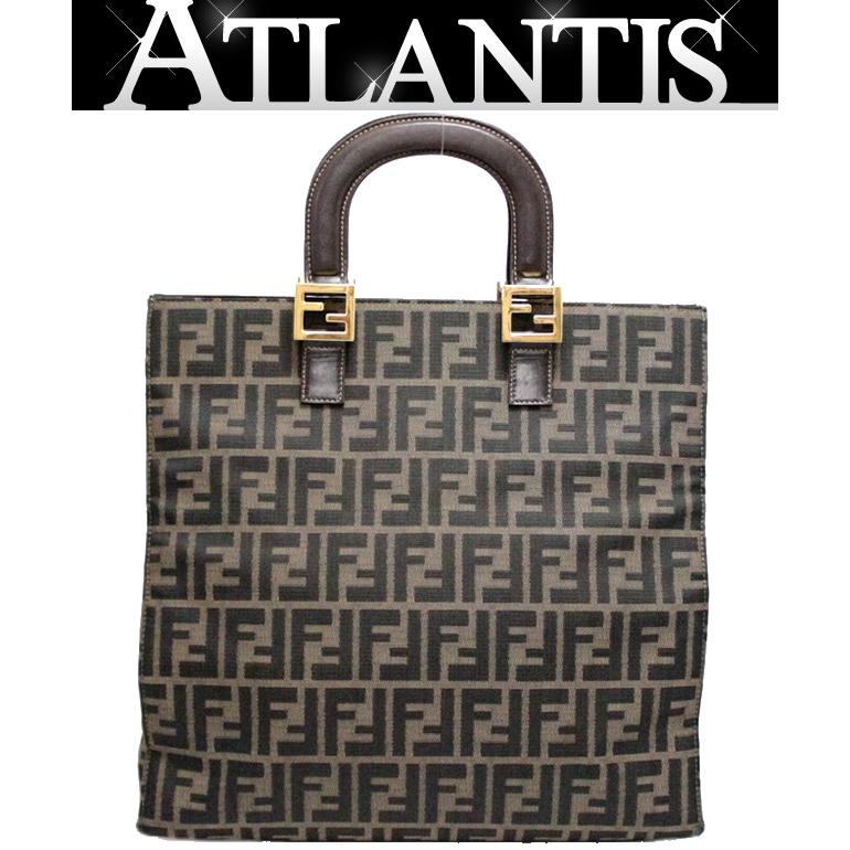 フェンディ FENDI ヴィンテージ ズッカ柄 縦長トートバッグ キャンバス