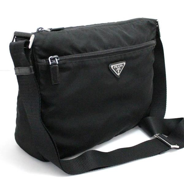 プラダ PRADA 三角ロゴ ショルダーバッグ ナイロン 黒 【66831