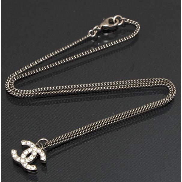 美品 シャネル CHANEL ココマーク ラインストーン ネックレス F12V 