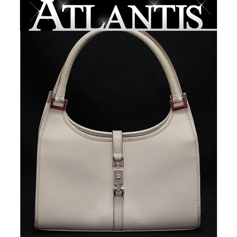 グッチ GUCCI ジャッキーハンドバッグ ワンショルダーバッグ 白 レザー