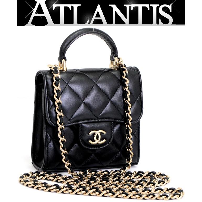 美品 シャネル CHANEL マトラッセ トップハンドル ミニフラップ  