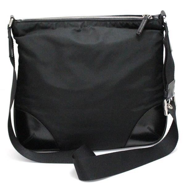美品 プラダ PRADA 三角ロゴ ショルダーバッグ ナイロン 黒 【66965