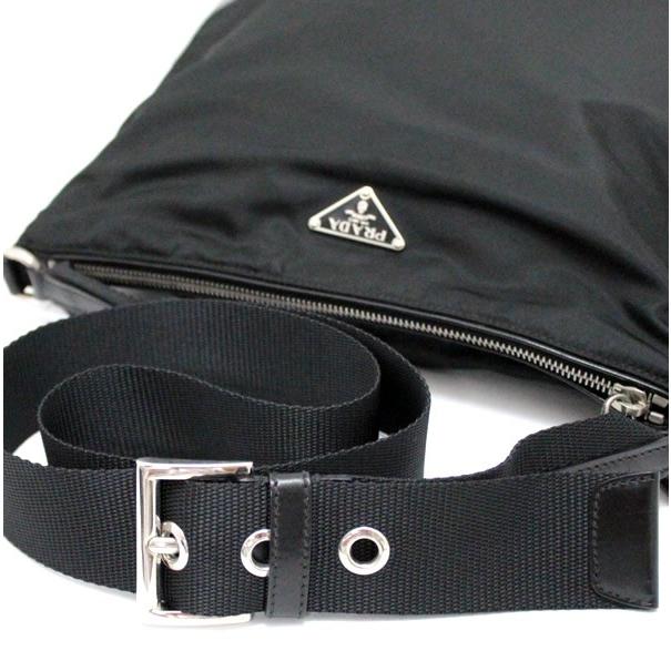 美品 プラダ PRADA 三角ロゴ ショルダーバッグ ナイロン 黒 【66965